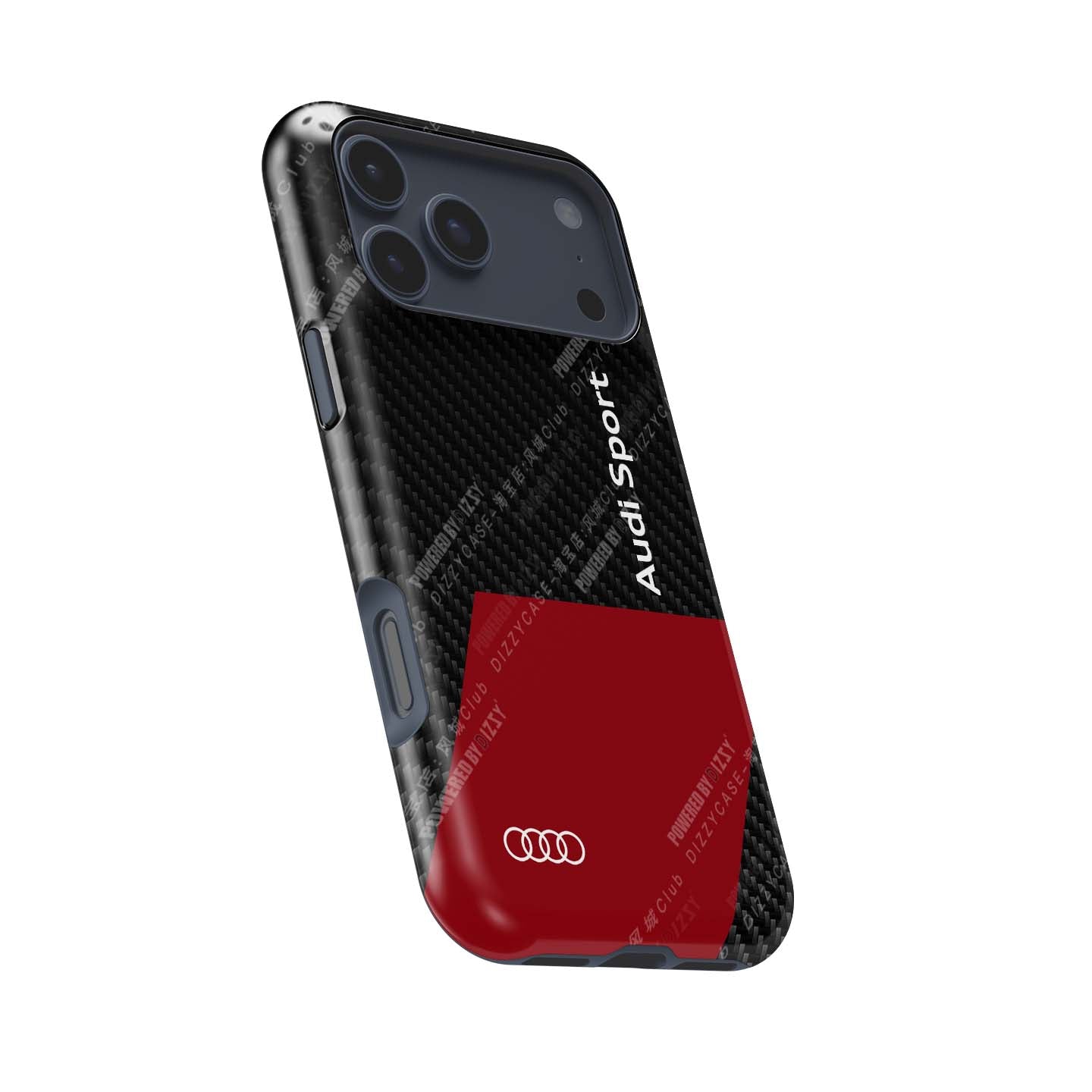 Audi Sport Logo Carbon Fiber Texture Phone Case – Style and Protection Combined