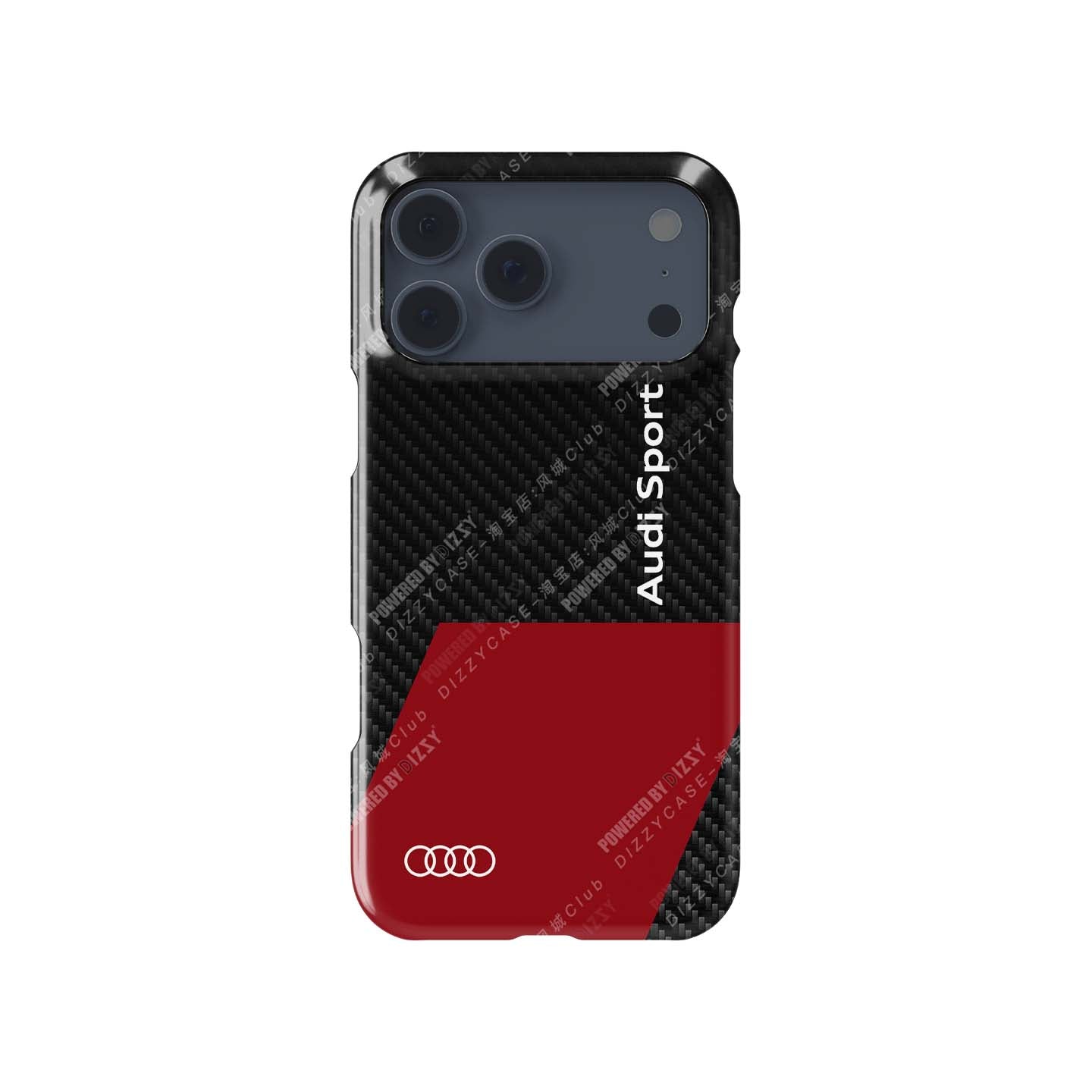 Audi Sport Logo Carbon Fiber Texture Phone Case – Style and Protection Combined