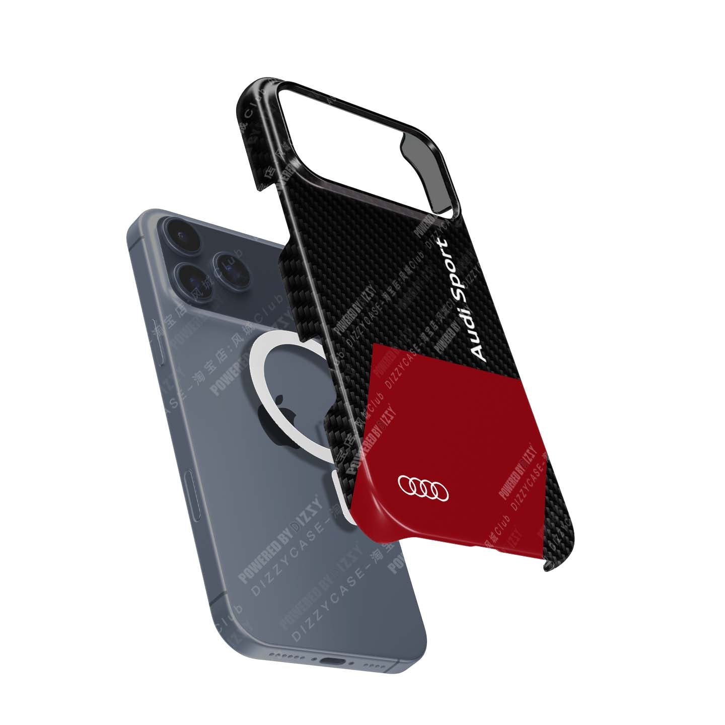 Audi Sport Logo Carbon Fiber Texture Phone Case – Style and Protection Combined