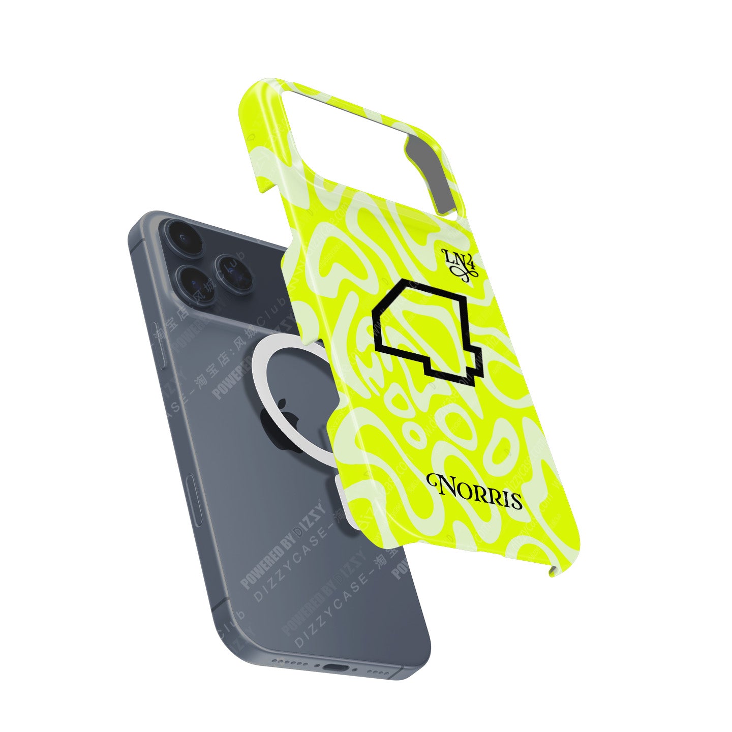 Lando Norris GRANDSTAND ’25 Phone Case – Fluoro Lime Edition for iPhone