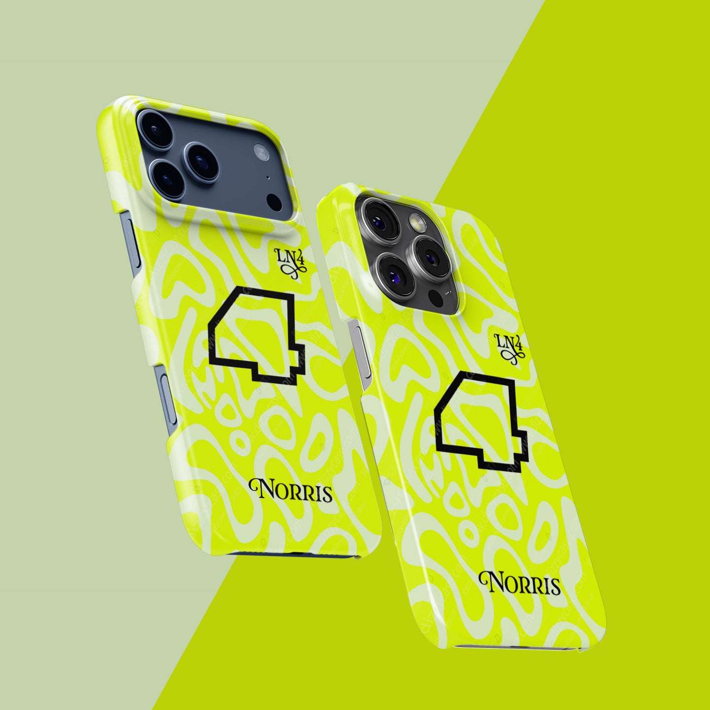 Lando Norris GRANDSTAND ’25 Phone Case – Fluoro Lime Edition for iPhone