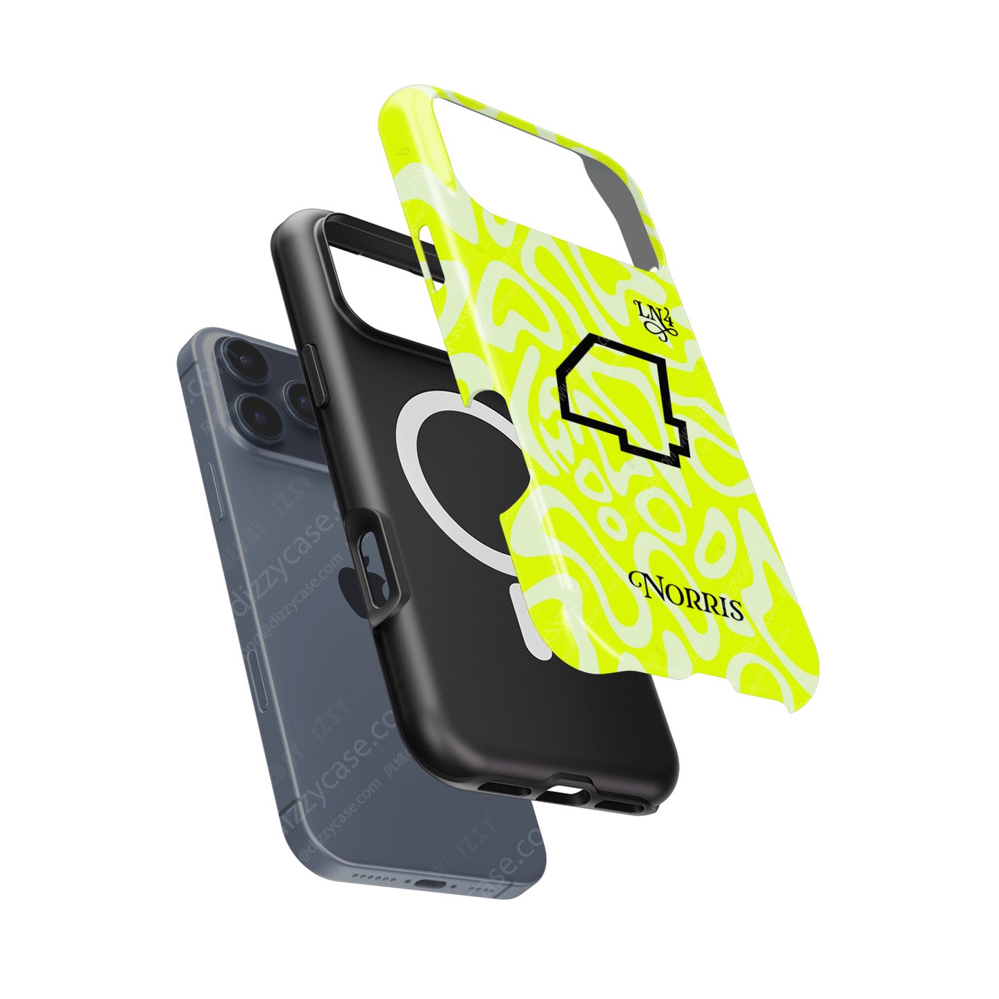 Lando Norris GRANDSTAND ’25 Phone Case – Fluoro Lime Edition for iPhone