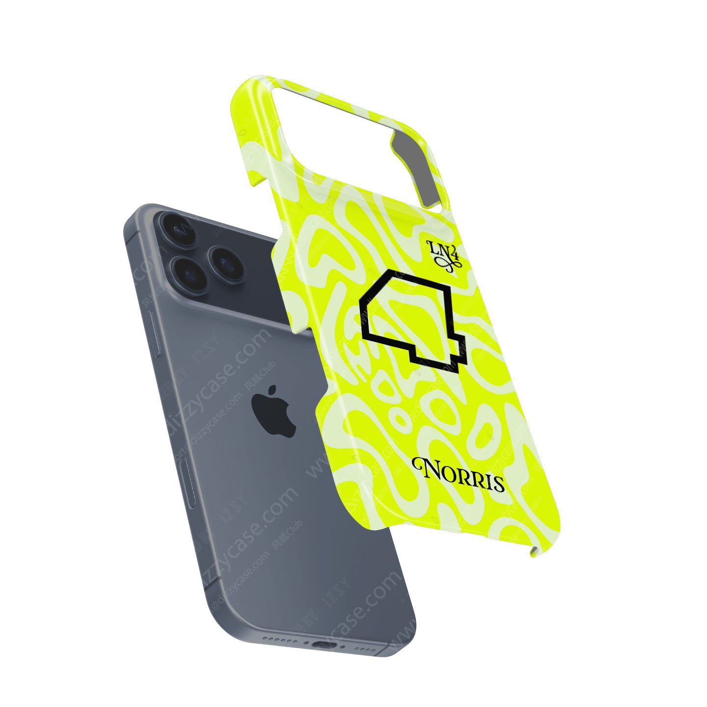 Lando Norris GRANDSTAND ’25 Phone Case – Fluoro Lime Edition for iPhone