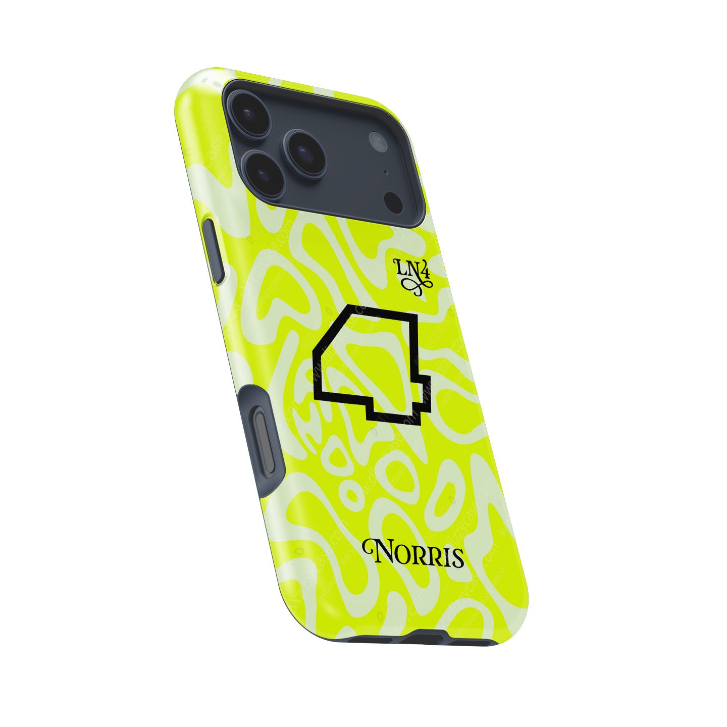 Lando Norris GRANDSTAND ’25 Phone Case – Fluoro Lime Edition for iPhone