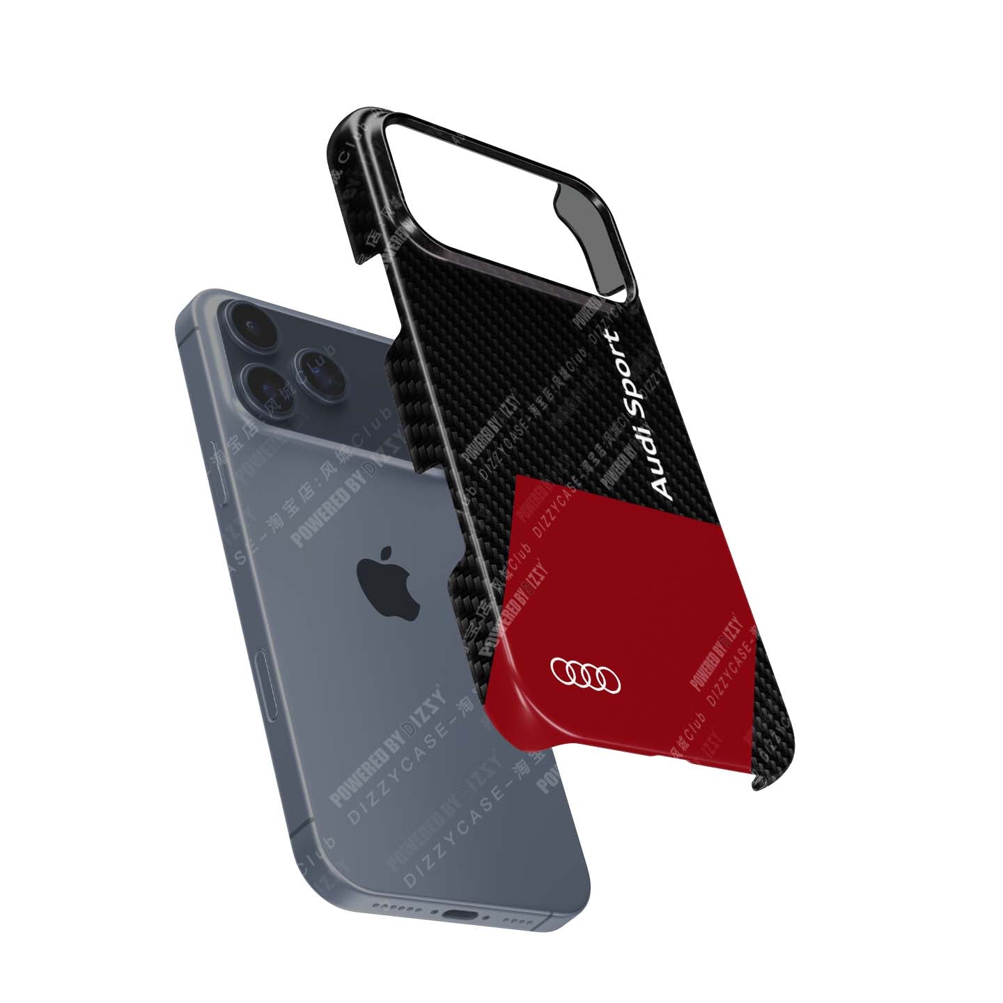 Audi Sport Logo Carbon Fiber Texture Phone Case – Style and Protection Combined