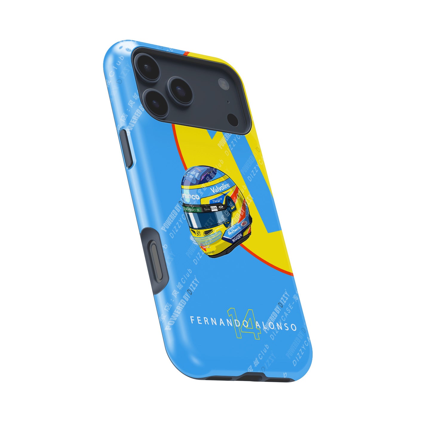 Fernando Alonso F1 Phone Case – 2025 Helmet Tribute Design (For iPhone)