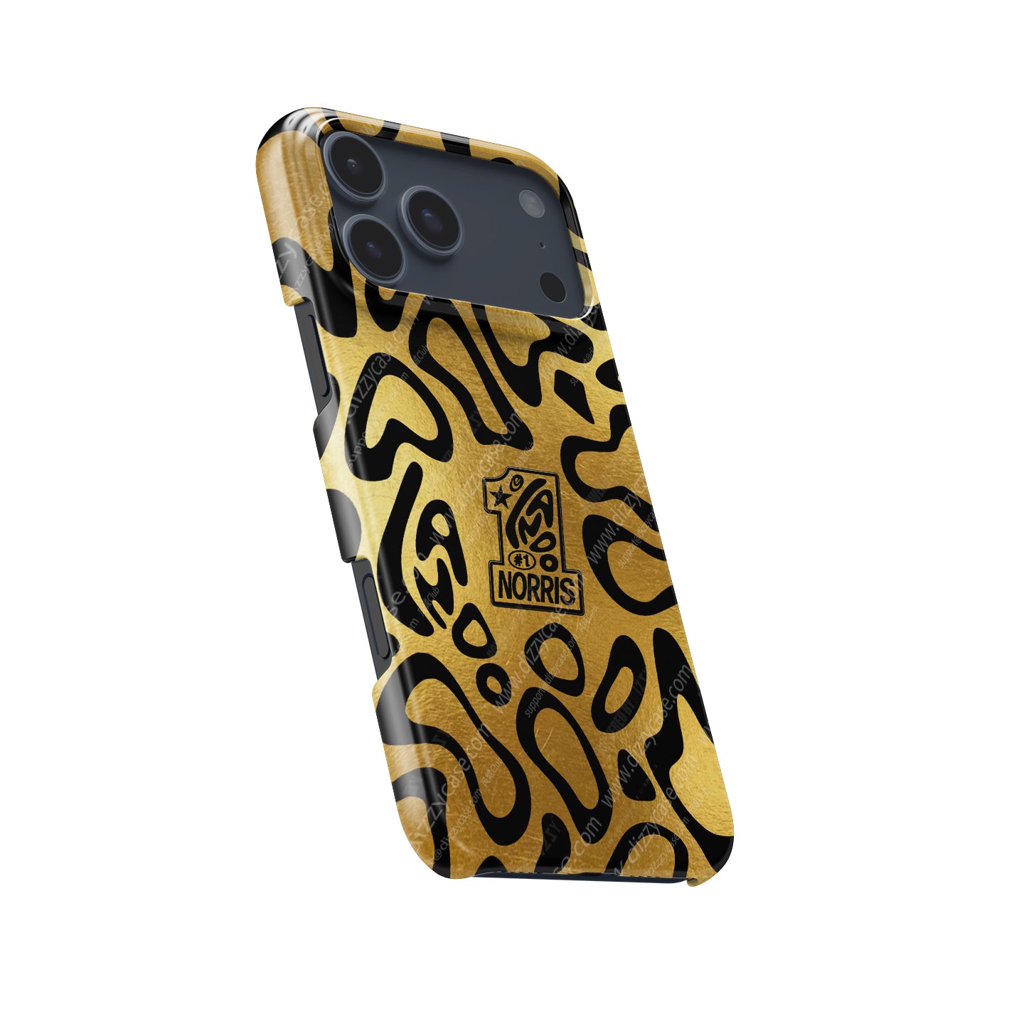 Lando Norris 2025 World Champion Tribute - Black & Gold iPhone Case