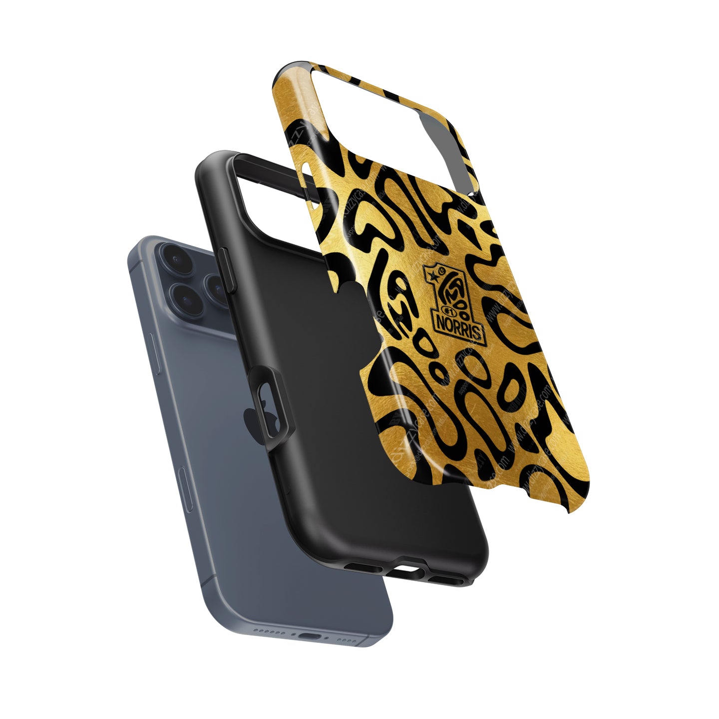 Lando Norris 2025 World Champion Tribute - Black & Gold iPhone Case