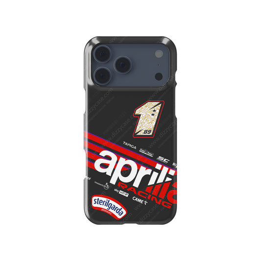 Jorge Martín MotoGP 2025 Aprilia Phone Case – Bold #1 Livery Design for iPhone