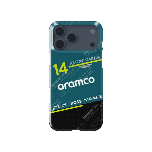 Fernando Alonso AMR25 FA14 Phone Case – F1 Livery Edition (iPhone Series) | DIZZY CASE