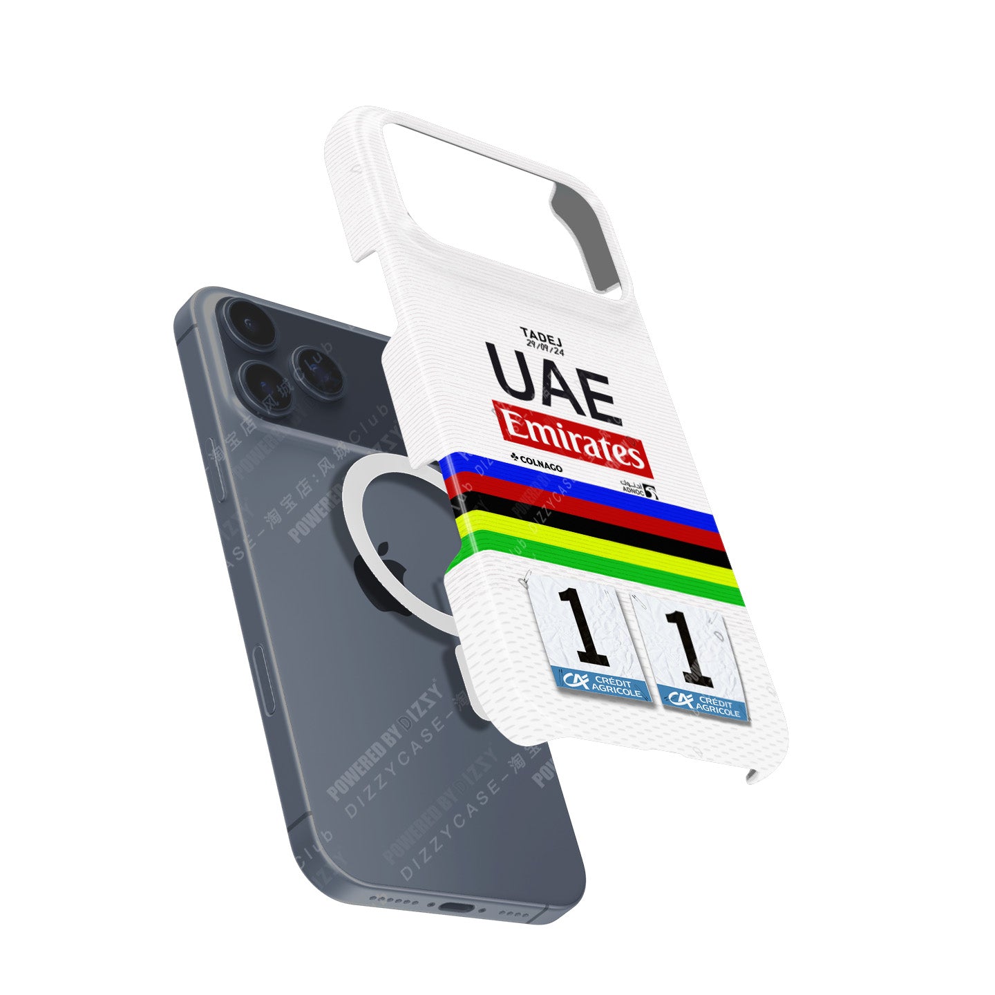 Tadej Pogačar Rainbow Jersey Tour of Lombardy Phone Case – Apple Models