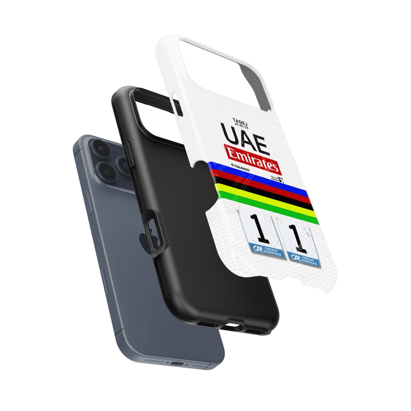 Tadej Pogačar Rainbow Jersey Tour of Lombardy Phone Case – Apple Models