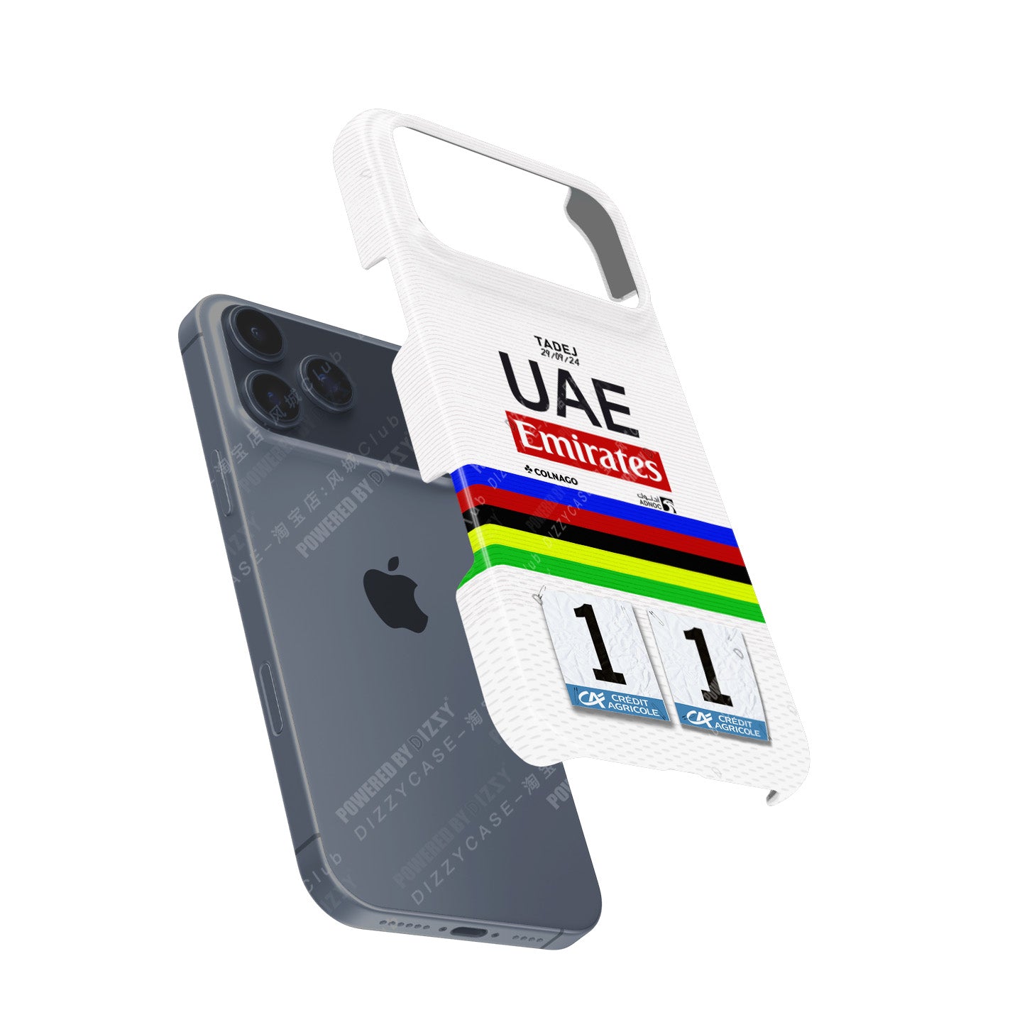 Tadej Pogačar Rainbow Jersey Tour of Lombardy Phone Case – Apple Models