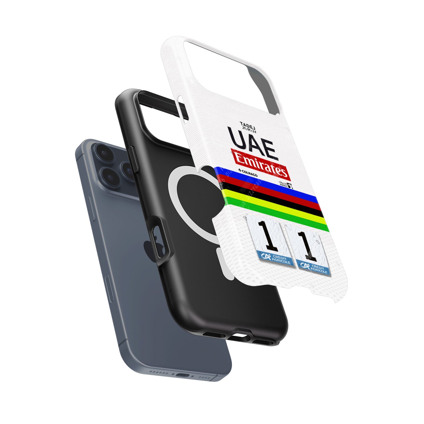 Tadej Pogačar Rainbow Jersey Tour of Lombardy Phone Case – Apple Models