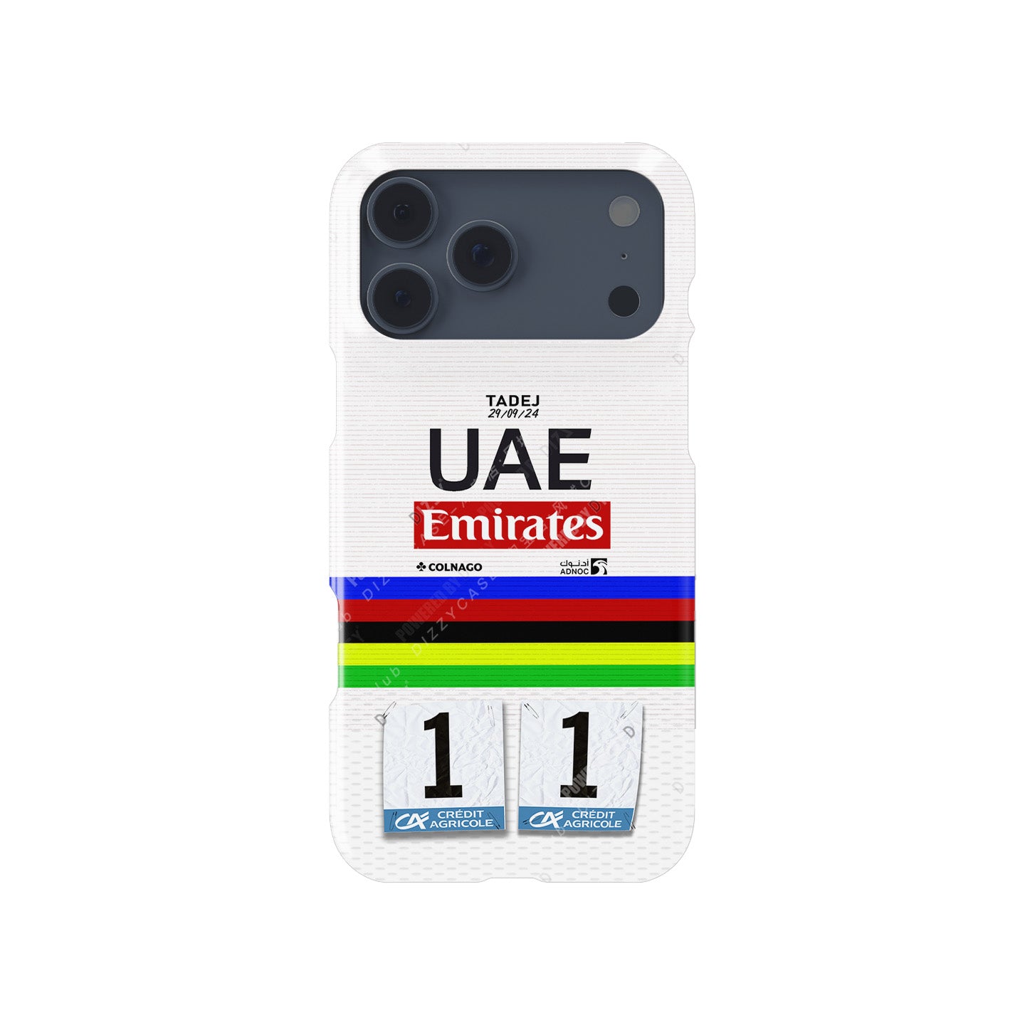 Tadej Pogačar Rainbow Jersey Tour of Lombardy Phone Case – Apple Models