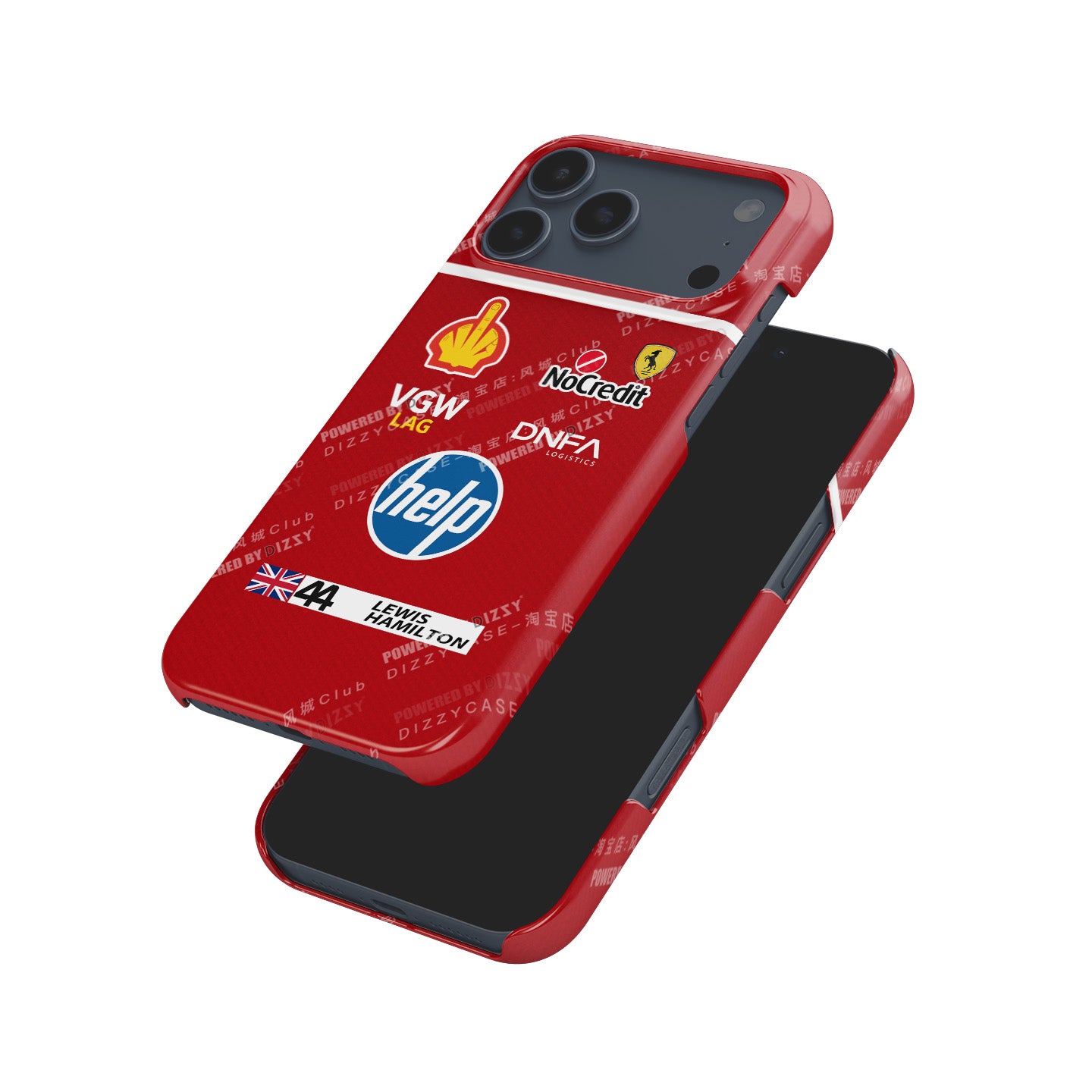 Lewis Hamilton Ferrari Parody Race Suit Phone Case – Satirical “HELP” Edition (for iPhone)