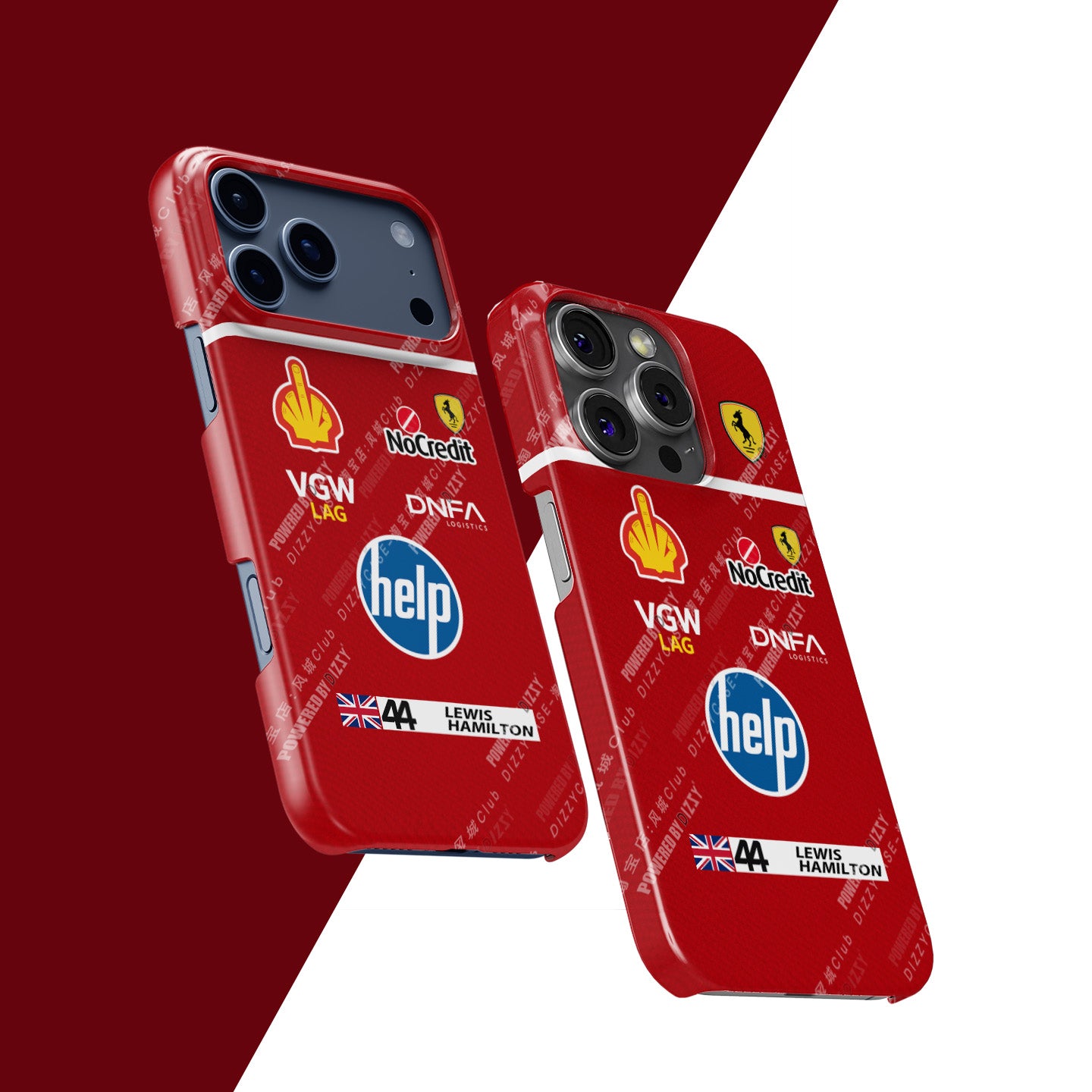 Lewis Hamilton Ferrari Parody Race Suit Phone Case – Satirical “HELP” Edition (for iPhone)