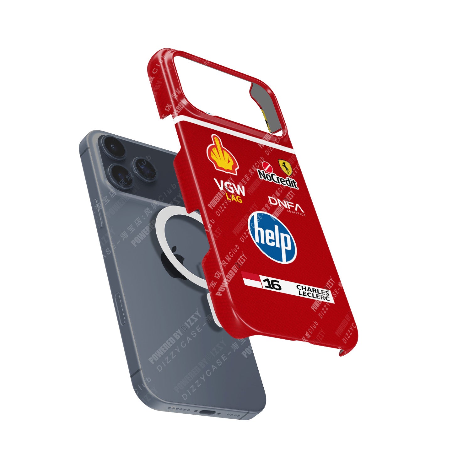 Leclerc Ferrari Parody Race Suit Phone Case – Satirical “HELP” Edition (for iPhone)