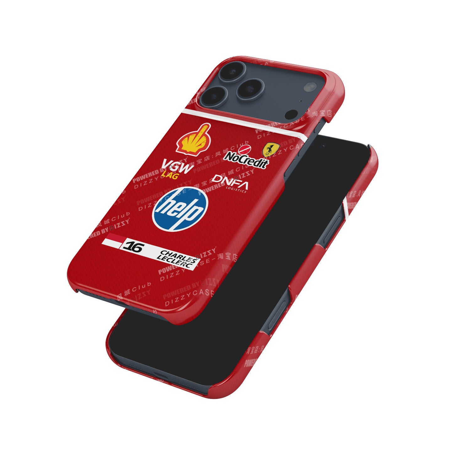 Leclerc Ferrari Parody Race Suit Phone Case – Satirical “HELP” Edition (for iPhone)