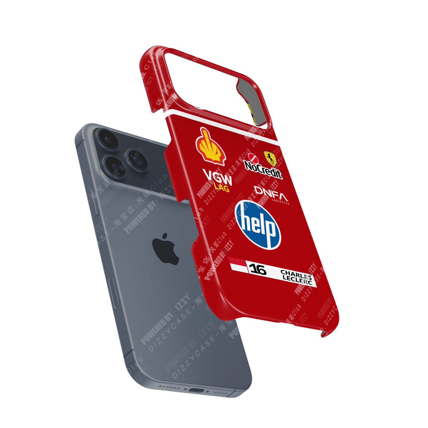 Leclerc Ferrari Parody Race Suit Phone Case – Satirical “HELP” Edition (for iPhone)