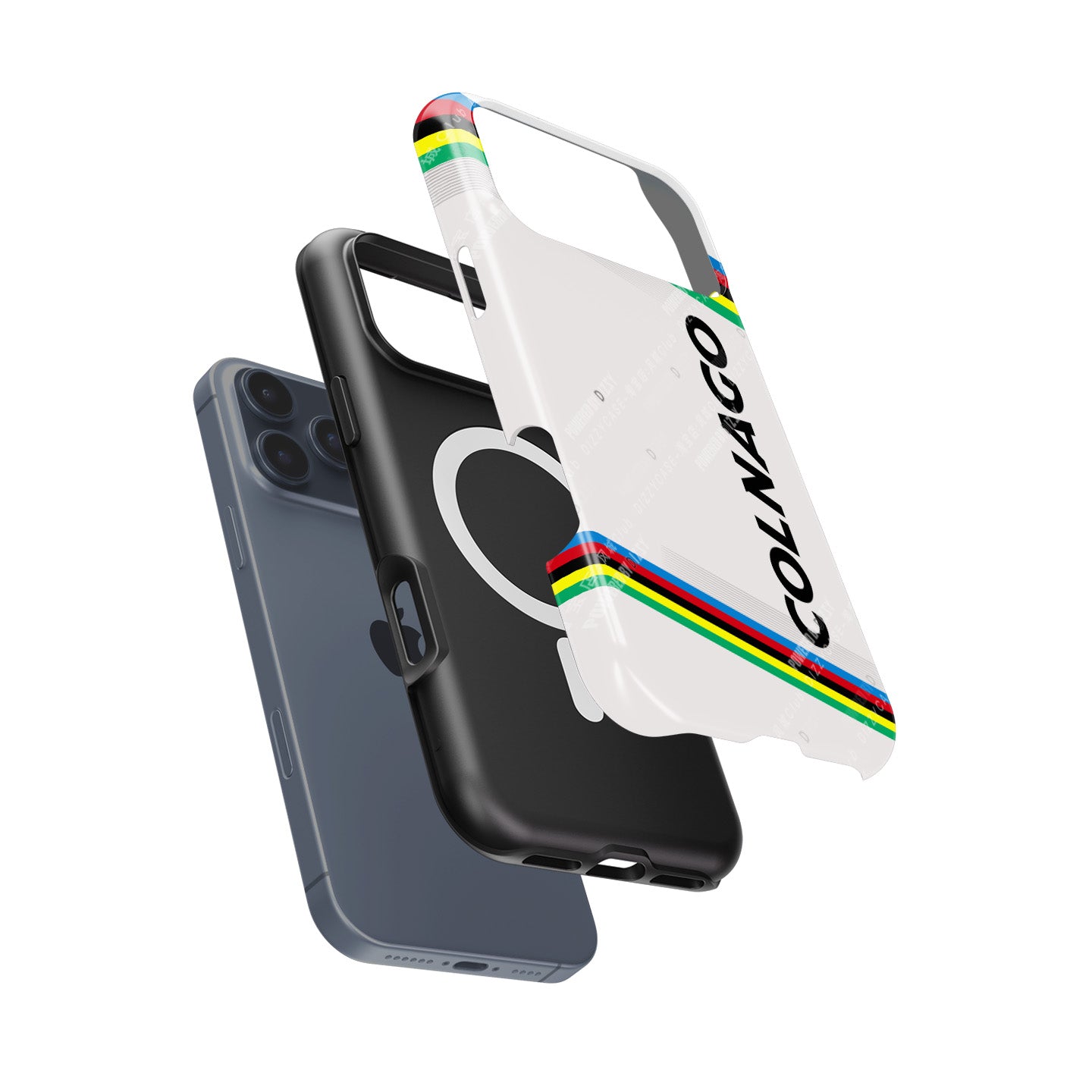 Tadej Pogačar Colnago V4RS UCI Road World Championships Rainbow Livery Phone Case – Apple