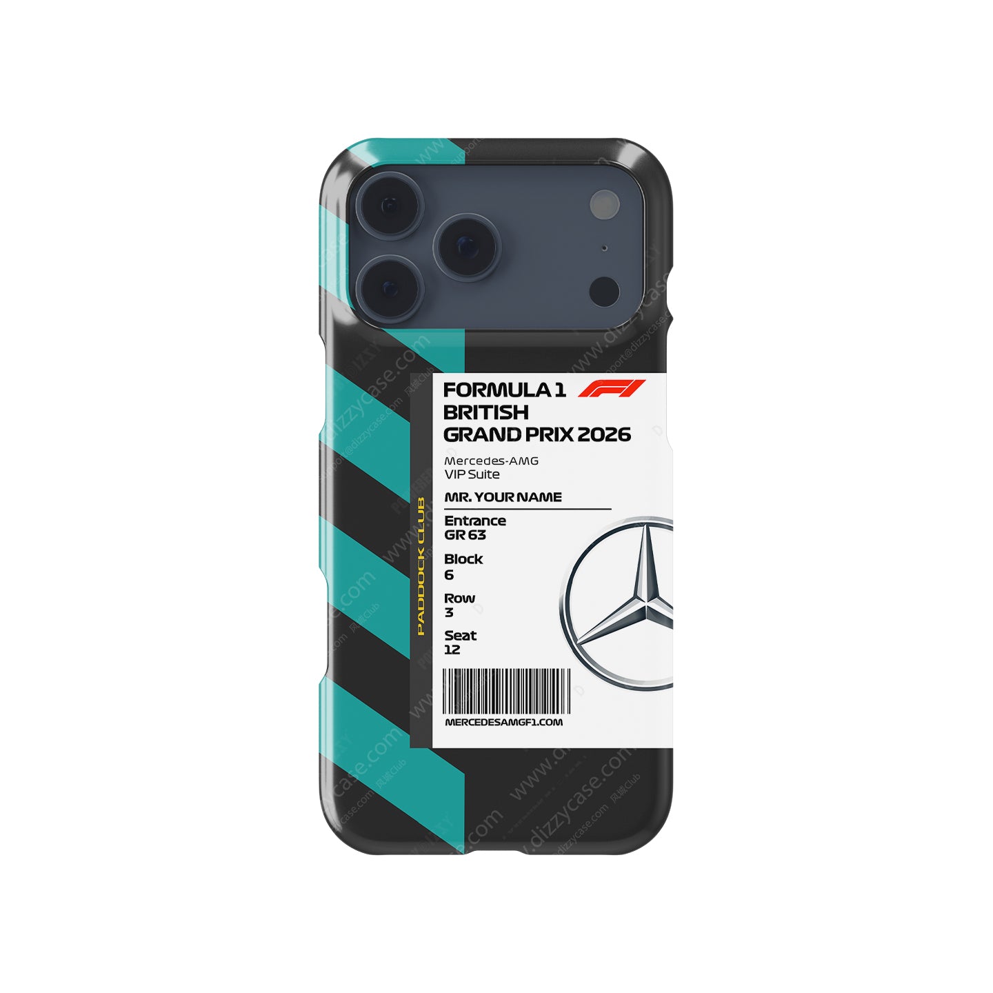 Mercedes VIP Pass iPhone Case - Silverstone 2026 | DIZZY CASE