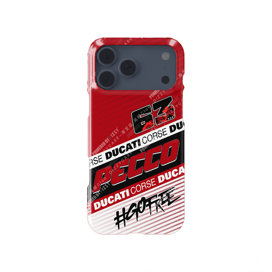 Francesco Bagnaia MotoGP 2025 Phone Case – Ducati Pecco #63 Design for iPhone