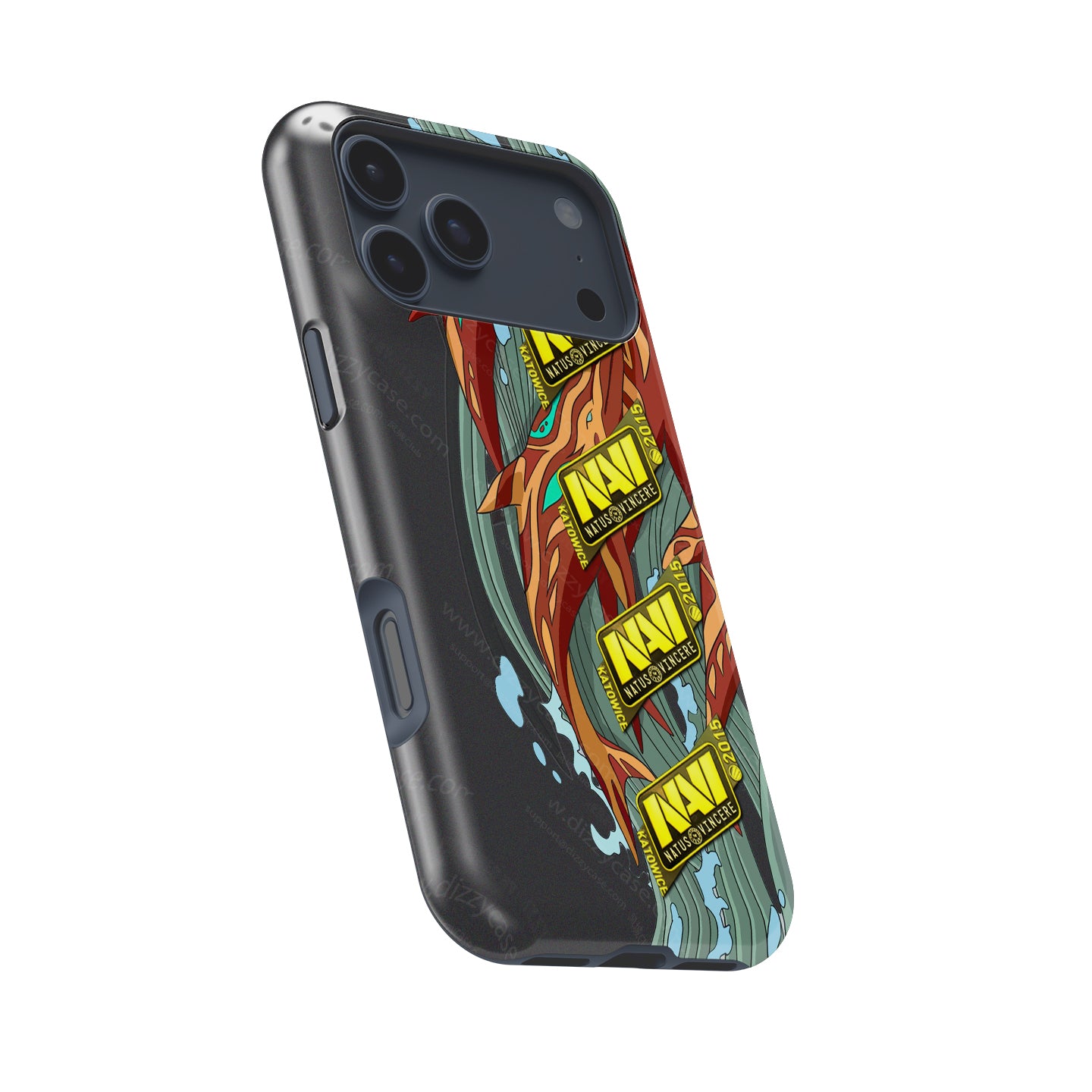 CS / CS2 Phone Case - AK-47 | Aquamarine Revenge with 4x Natus Vincere Katowice 2015 Stickers by DIZZY CASE | DIZZY CASE