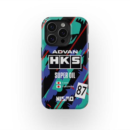 Nissan Skyline GT-R R32 HKS JTC Phone Case: Bold Racing Style