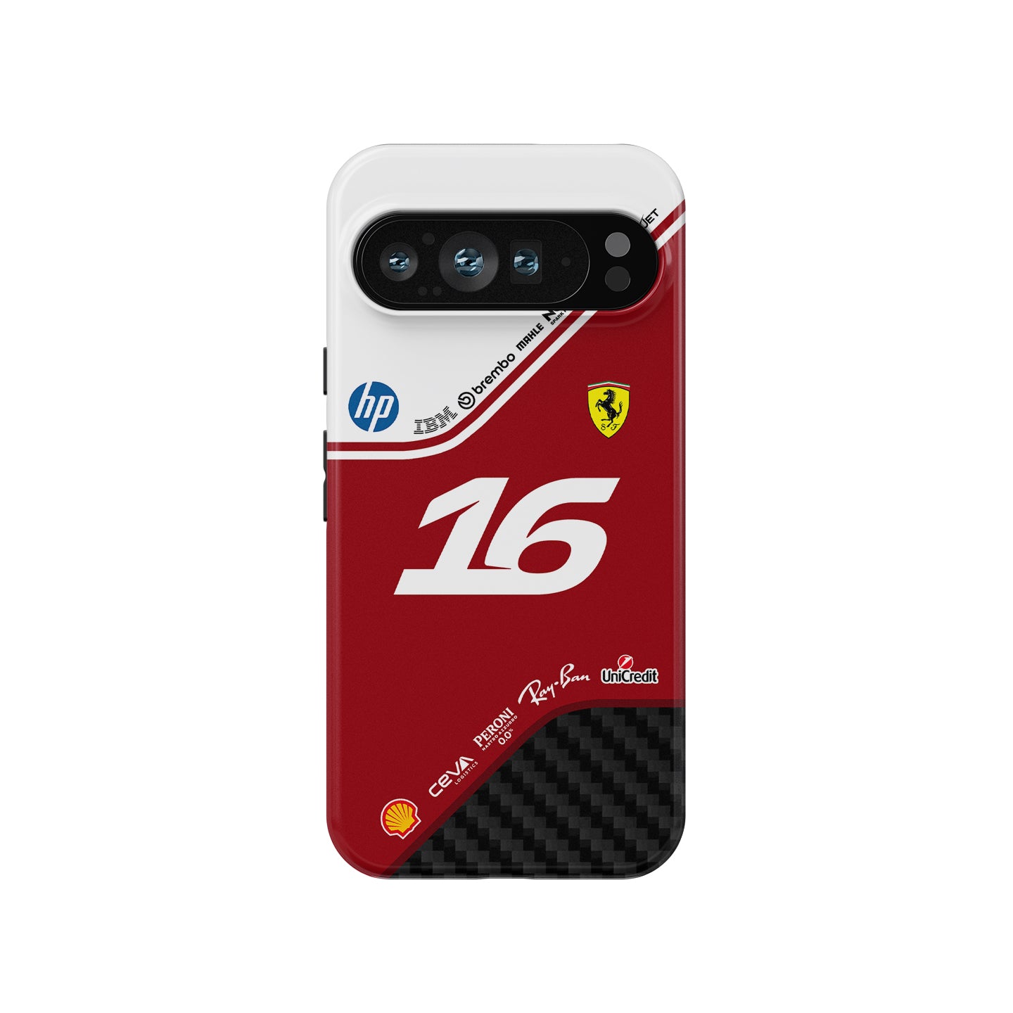 Leclerc Ferrari #16 F1 Livery Phone Case for Pixel, Xiaomi, OnePlus & Huawei — Scuderia Red