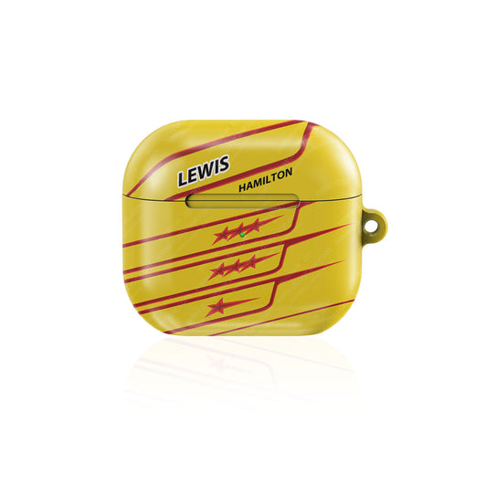 Lewis Hamilton 2026 Yellow Helmet AirPods Case
