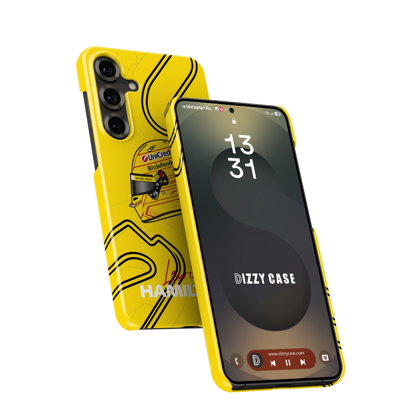 Lewis Hamilton Barcelona-Catalunya 2026 Yellow F1 Helmet Samsung Case