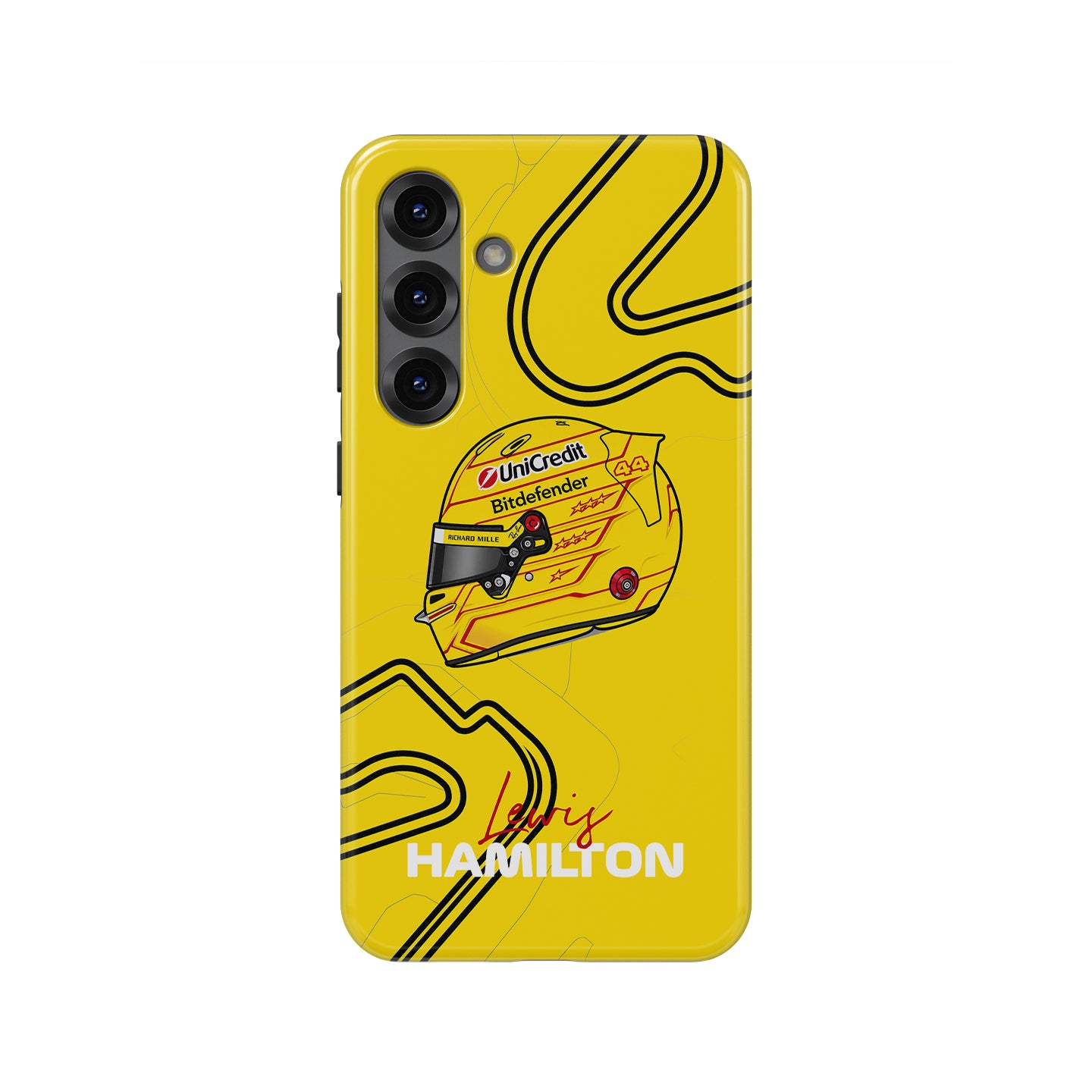 Lewis Hamilton Barcelona-Catalunya 2026 Yellow F1 Helmet Samsung Case
