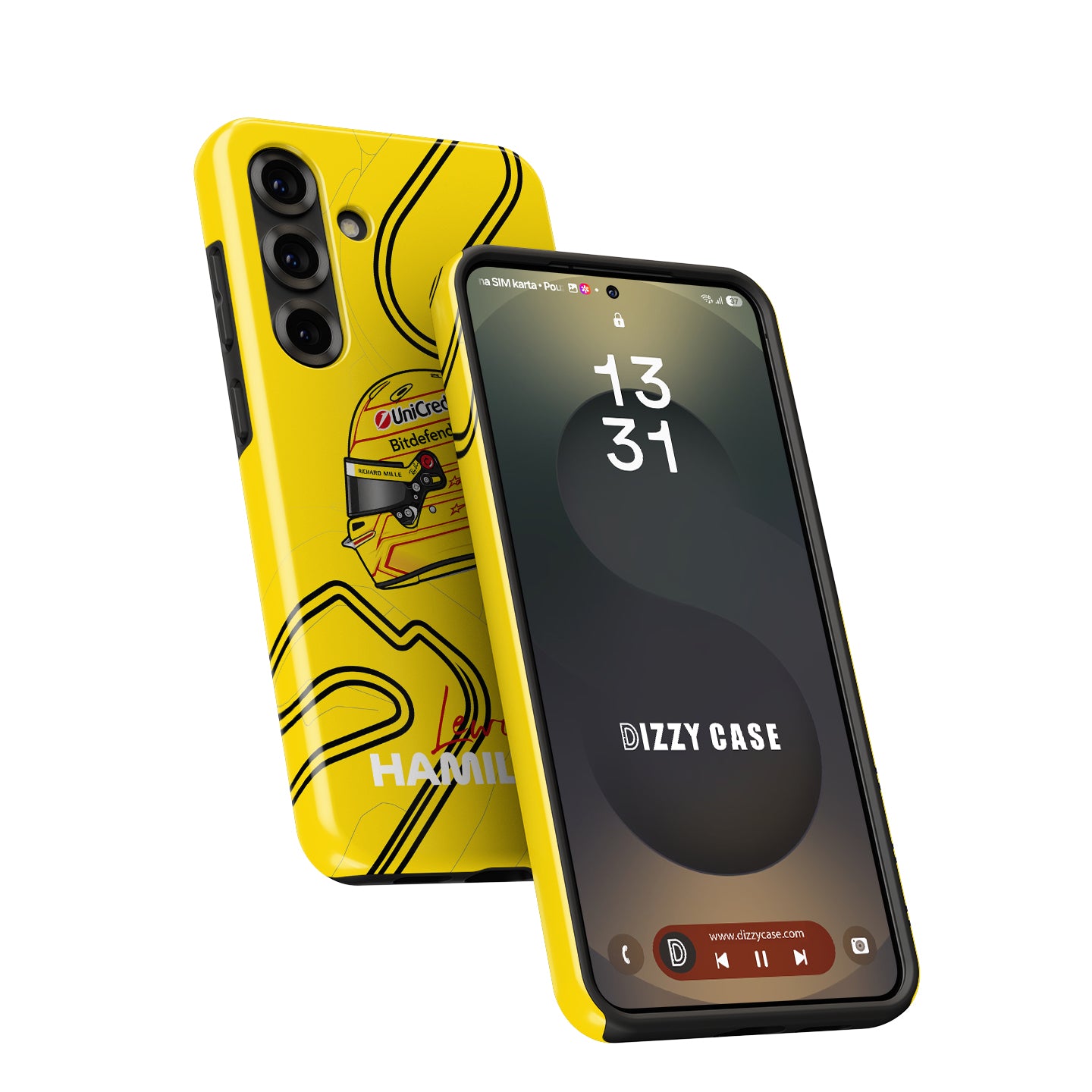 Lewis Hamilton Barcelona-Catalunya 2026 Yellow F1 Helmet Samsung Case