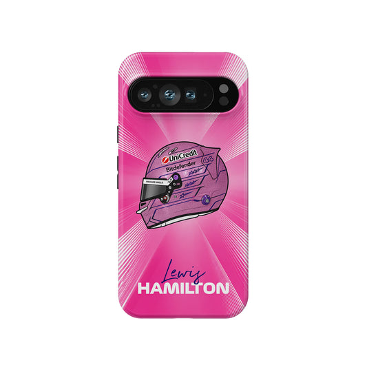 Lewis Hamilton Monaco 2026 Pink F1 Helmet Google Pixel Case