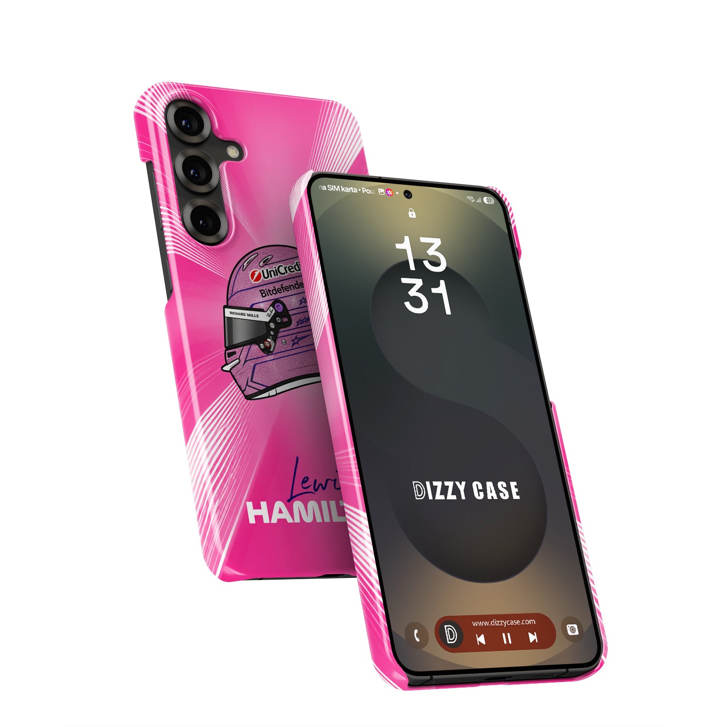 Lewis Hamilton Monaco 2026 Pink F1 Helmet Samsung Case
