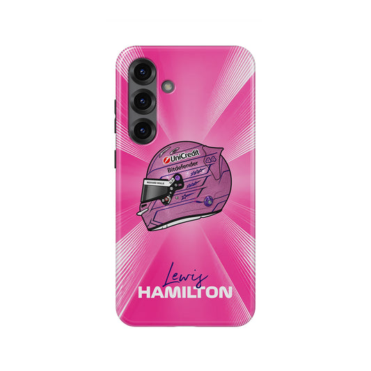 Lewis Hamilton Monaco 2026 Pink F1 Helmet Samsung Case