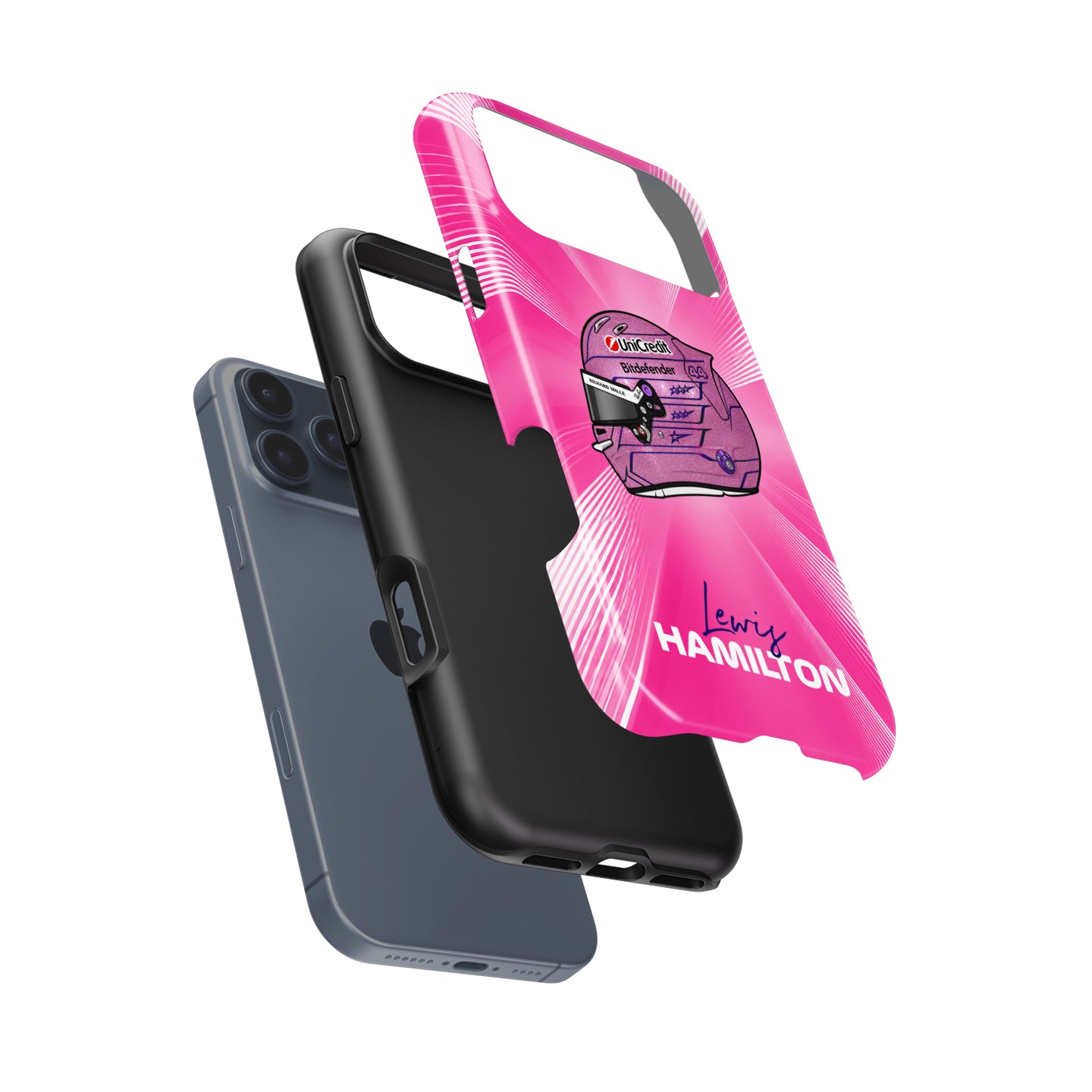 Lewis Hamilton Monaco 2026 Pink F1 Helmet Google Pixel Case