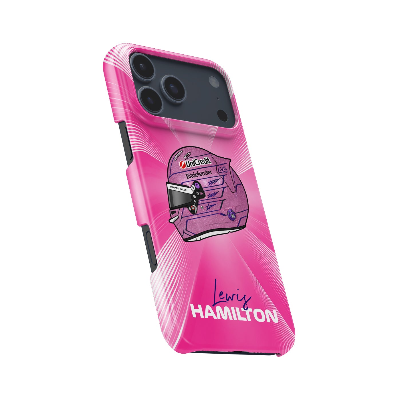 Lewis Hamilton Monaco 2026 Pink F1 Helmet iPhone Case