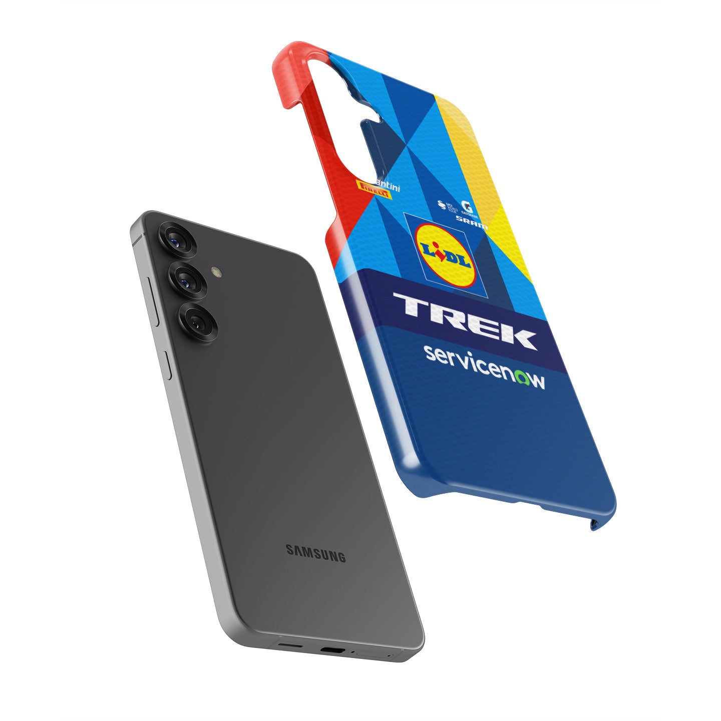 Lidl-Trek 2026 Blue Geometric Cycling Jersey Phone Case for Samsung Galaxy