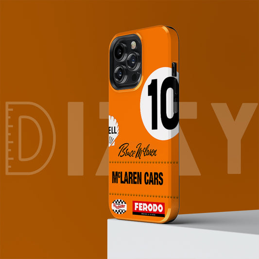 Racing legend Bruce Mclaren m7c f1 formula 1 racing livery Phone Cases | DIZZY