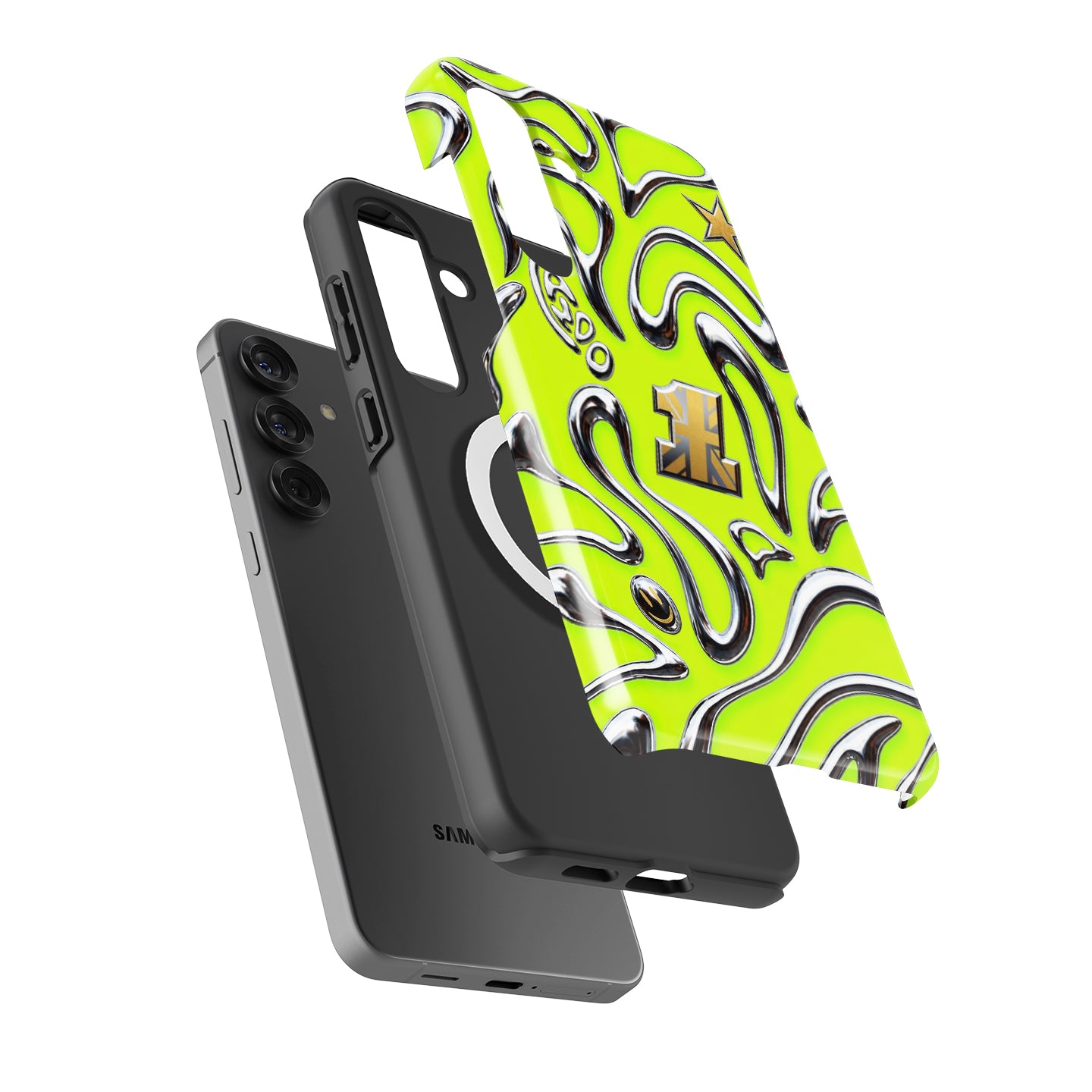 Neon Lime Chrome Racing Flow Samsung Case