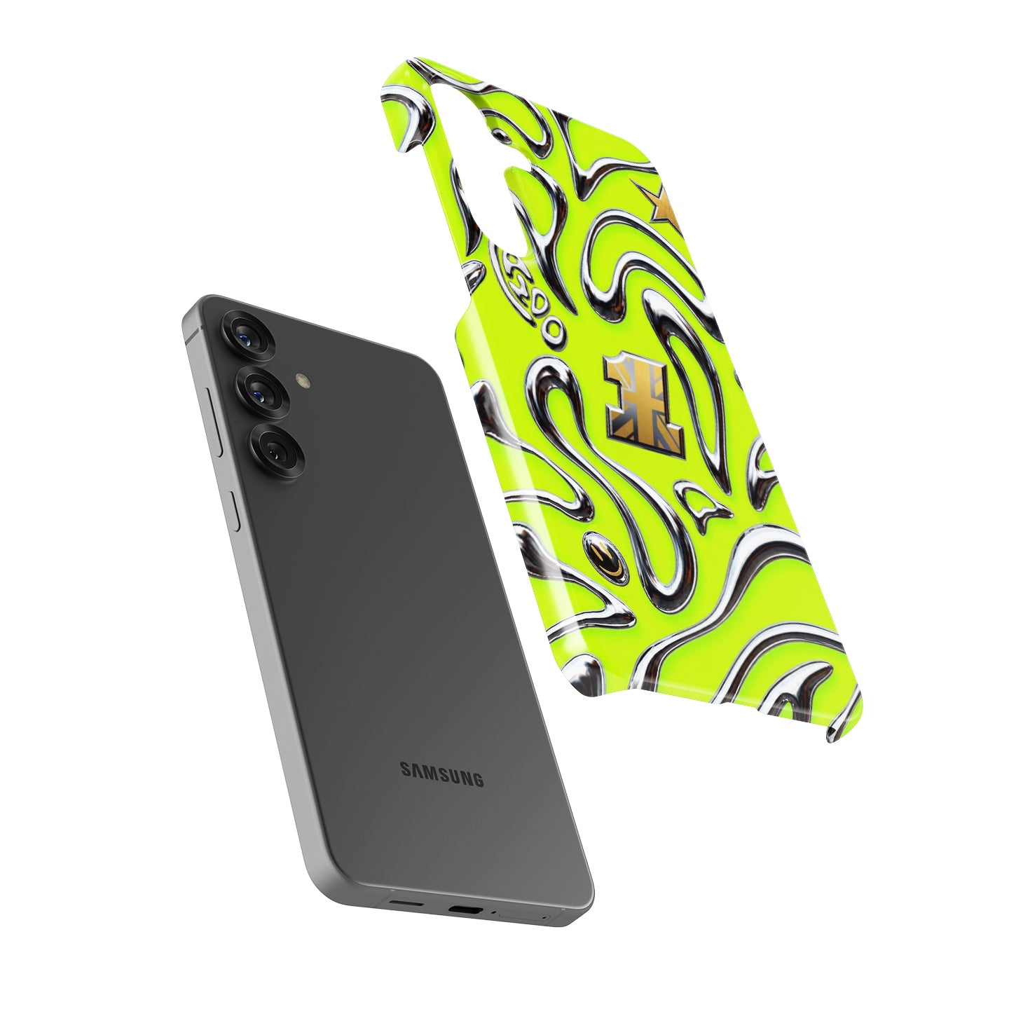 Neon Lime Chrome Racing Flow Samsung Case