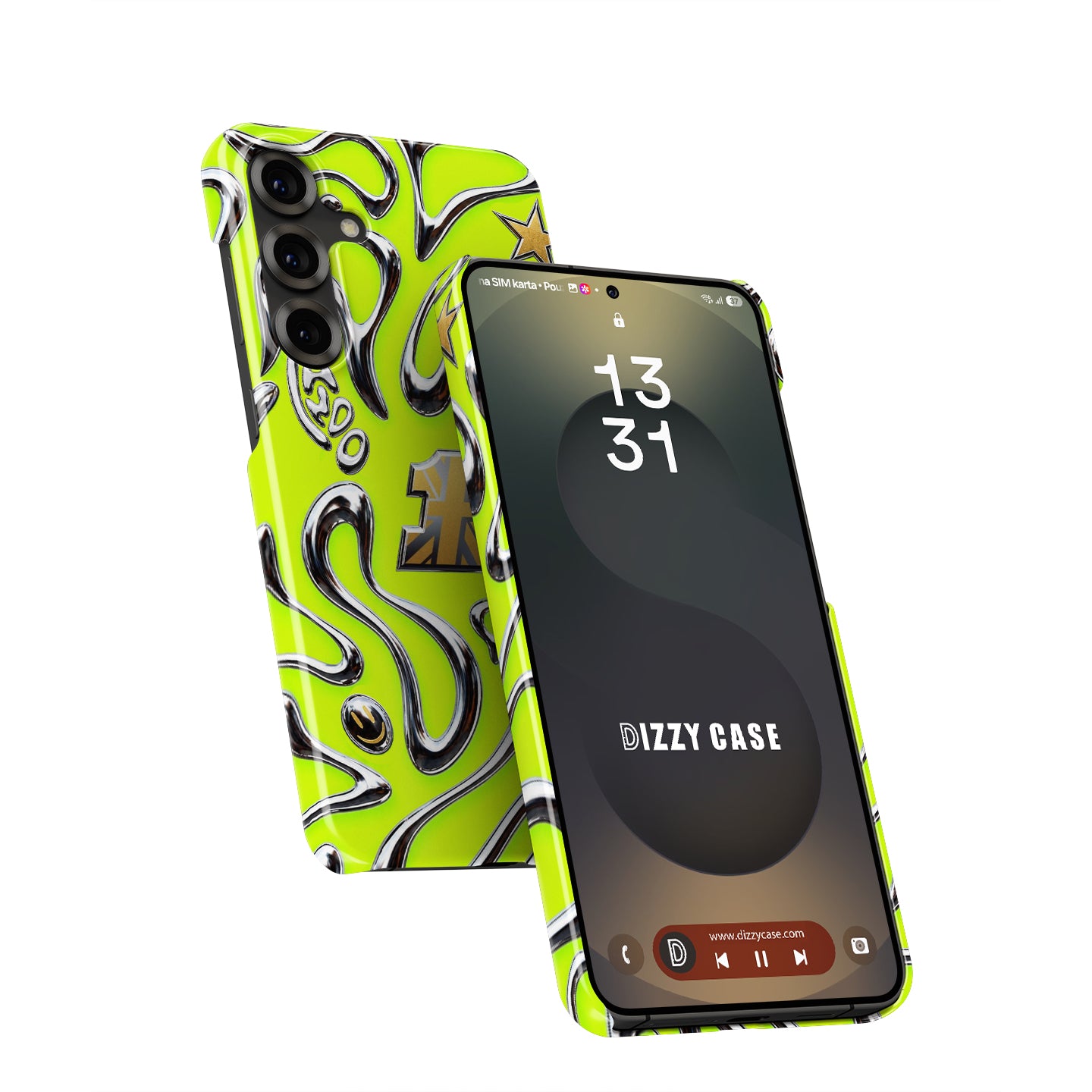 Neon Lime Chrome Racing Flow Samsung Case