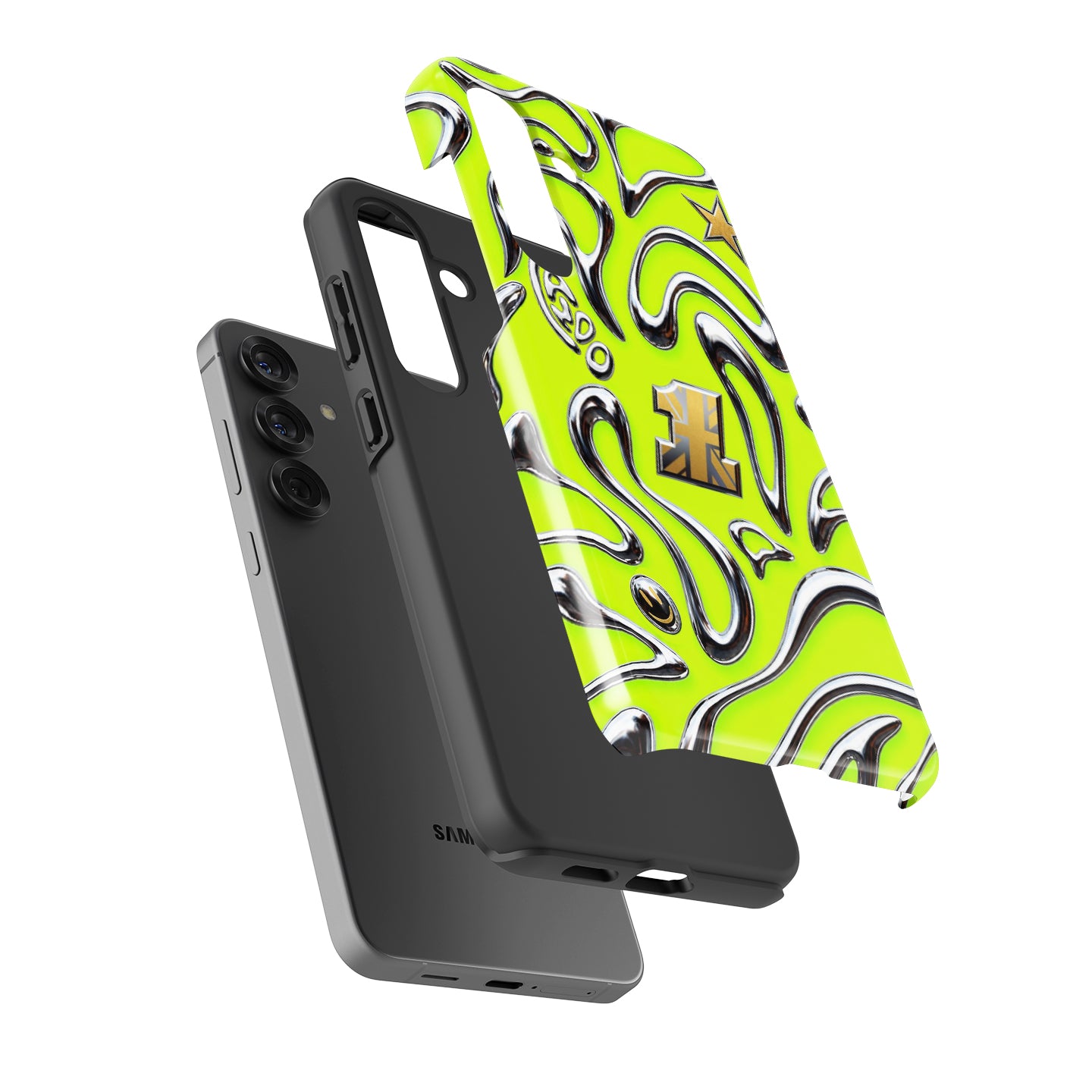 Neon Lime Chrome Racing Flow Samsung Case