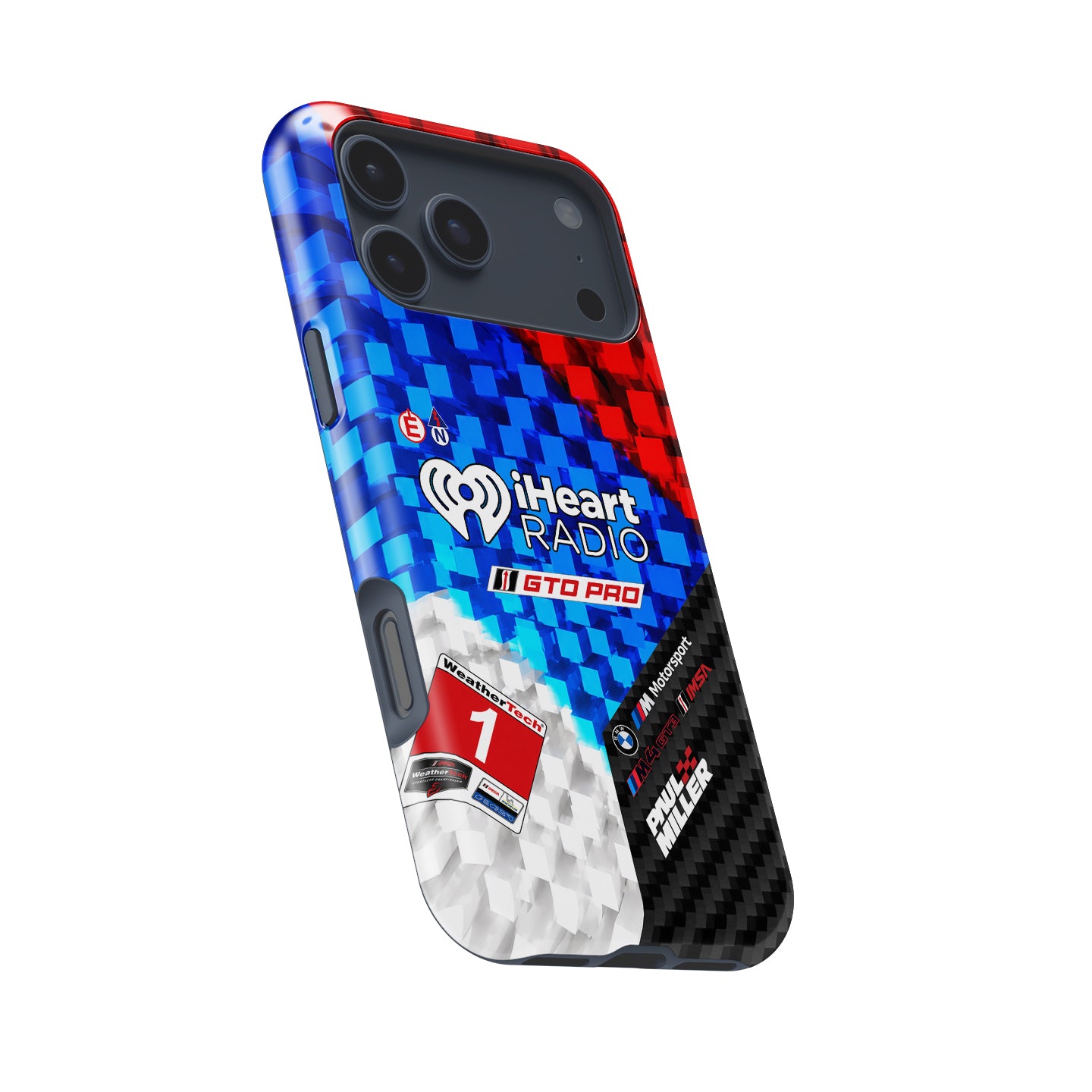 Paul Miller #1 iHeartRadio BMW M4 GT3 EVO livery inspired iPhone phone case