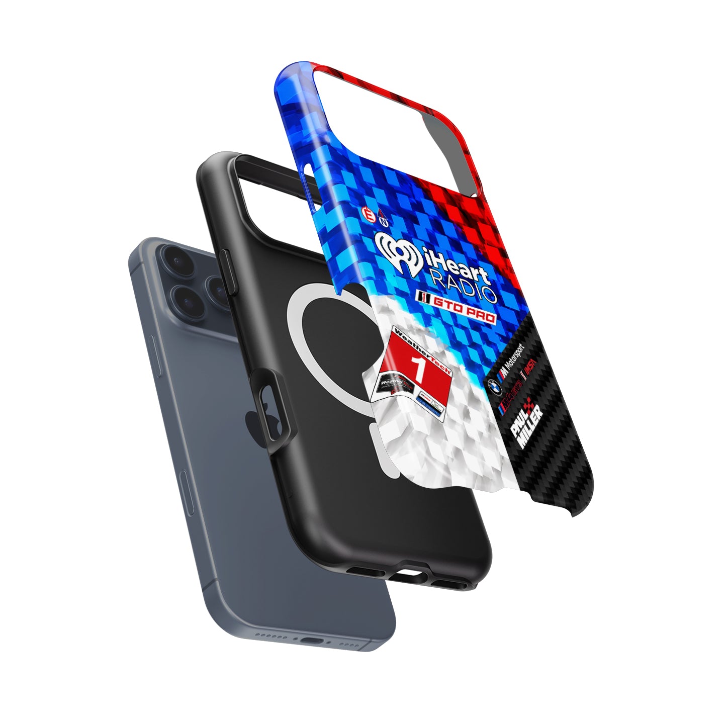 Paul Miller #1 iHeartRadio BMW M4 GT3 EVO livery inspired iPhone phone case
