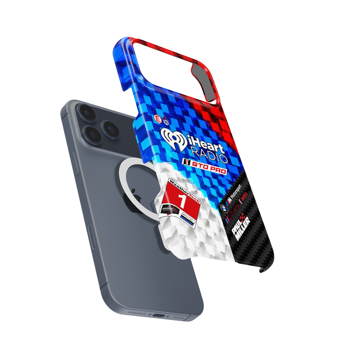 Paul Miller #1 iHeartRadio BMW M4 GT3 EVO livery inspired iPhone phone case