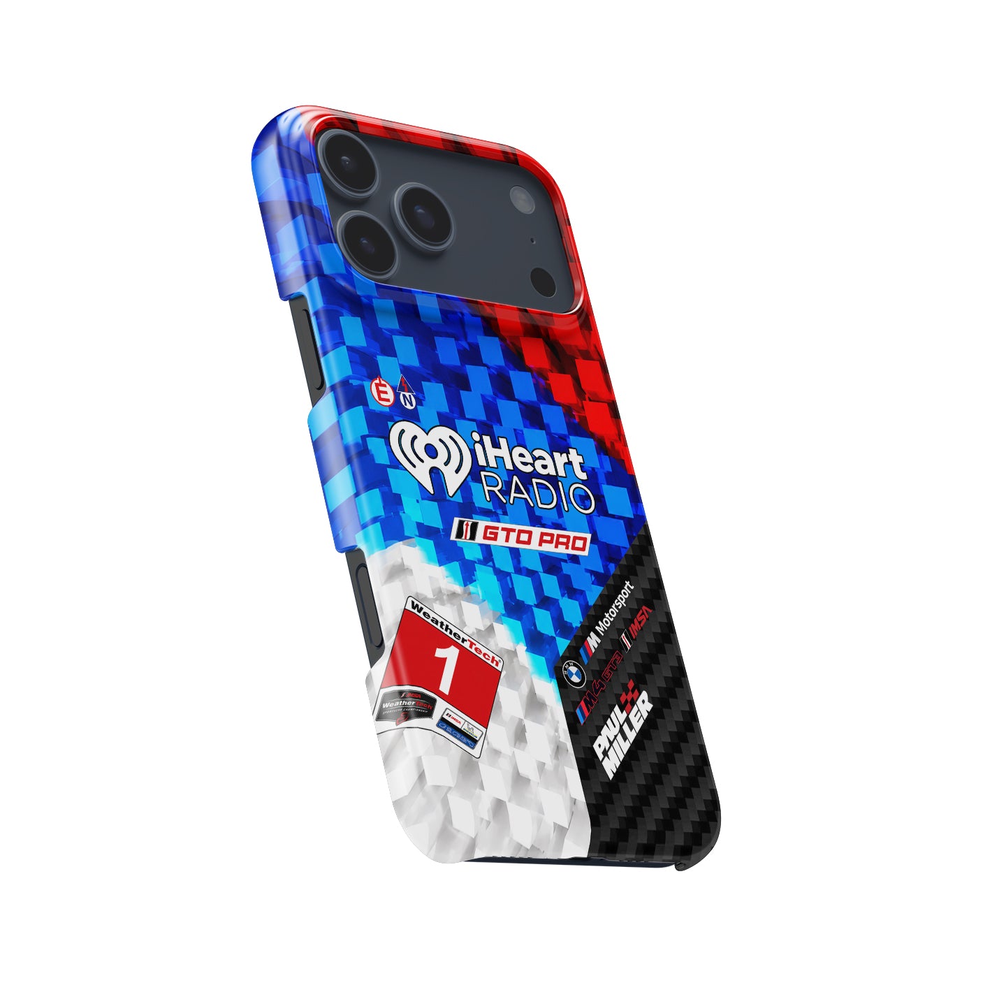 Paul Miller #1 iHeartRadio BMW M4 GT3 EVO livery inspired iPhone phone case