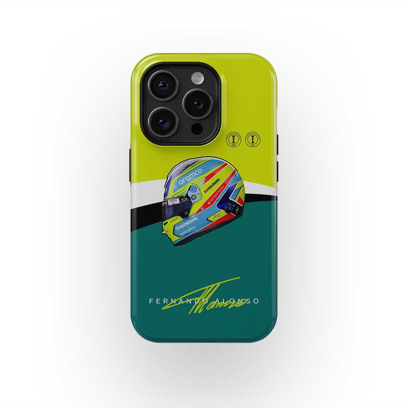 Funda para teléfono con diseño de casco Fernando Alonso 2023